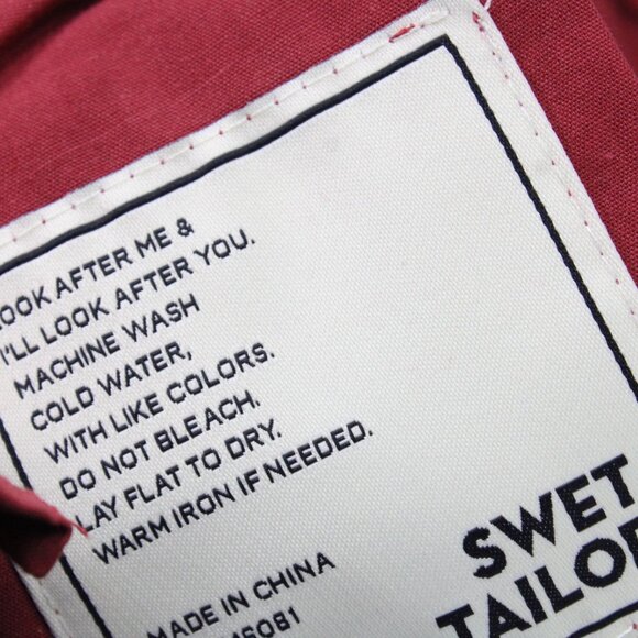 Swet Tailor Chino Shorts Mens Size 34 Red Solid Performance Lightweight NWT - Picture 10 of 10